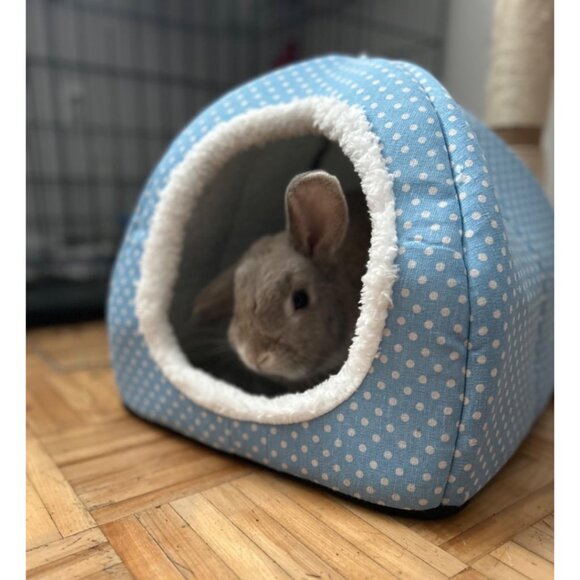 New Rabbit Hideout Large Washable Bunny Bed & Fleece House for Small Pets - Picture 2 of 9